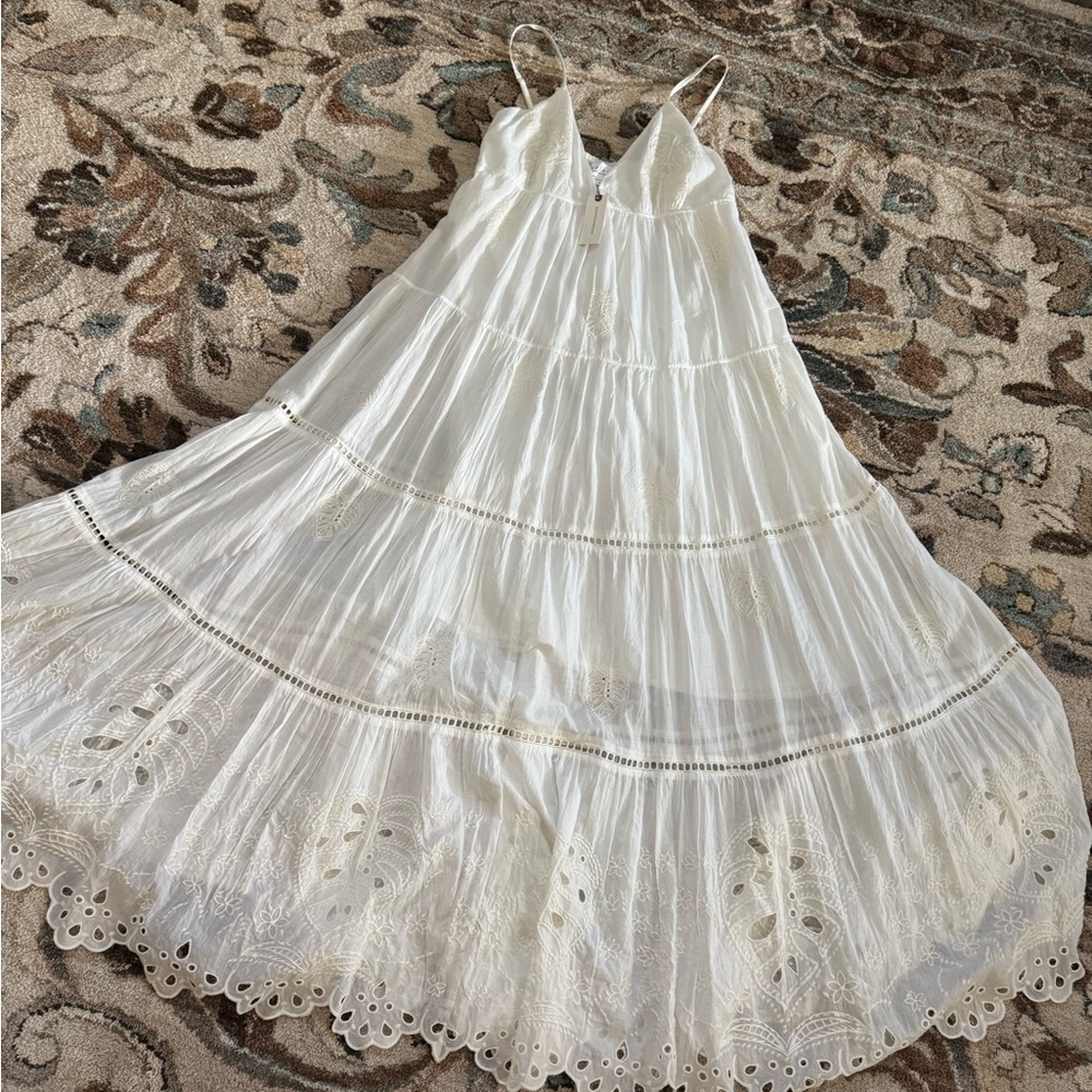 Velvet Cream Embroidered Dress Brand new with tags.